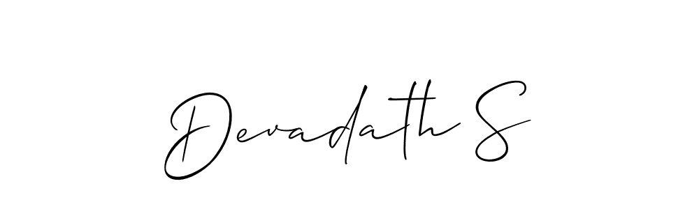 Create a beautiful signature design for name Devadath S. With this signature (Allison_Script) fonts, you can make a handwritten signature for free. Devadath S signature style 2 images and pictures png