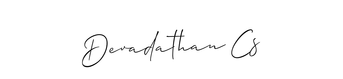 Make a short Devadathan Cs signature style. Manage your documents anywhere anytime using Allison_Script. Create and add eSignatures, submit forms, share and send files easily. Devadathan Cs signature style 2 images and pictures png