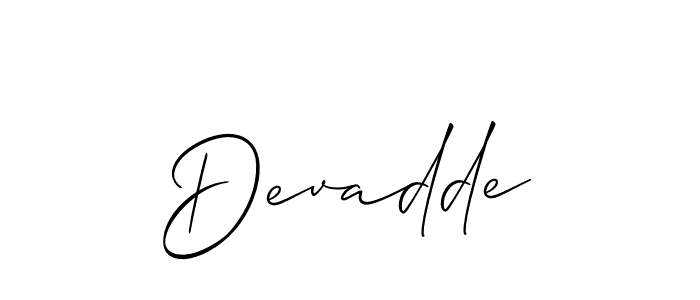 Design your own signature with our free online signature maker. With this signature software, you can create a handwritten (Allison_Script) signature for name Devadde. Devadde signature style 2 images and pictures png