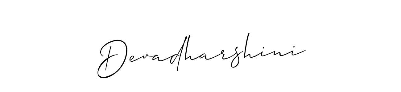 How to make Devadharshini signature? Allison_Script is a professional autograph style. Create handwritten signature for Devadharshini name. Devadharshini signature style 2 images and pictures png