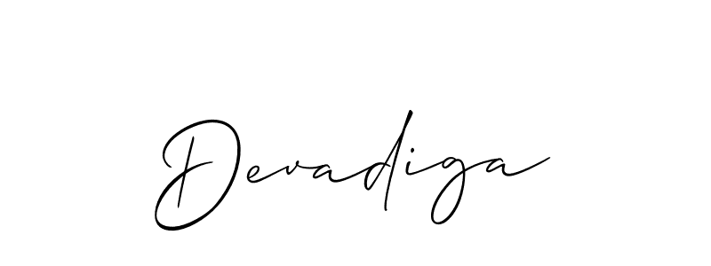 How to make Devadiga signature? Allison_Script is a professional autograph style. Create handwritten signature for Devadiga name. Devadiga signature style 2 images and pictures png