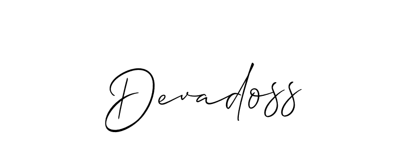 How to make Devadoss name signature. Use Allison_Script style for creating short signs online. This is the latest handwritten sign. Devadoss signature style 2 images and pictures png