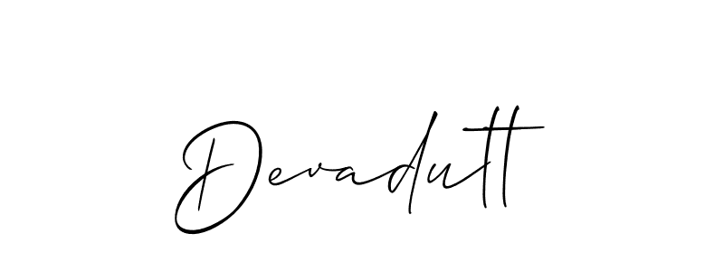 How to make Devadutt name signature. Use Allison_Script style for creating short signs online. This is the latest handwritten sign. Devadutt signature style 2 images and pictures png