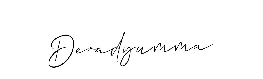 It looks lik you need a new signature style for name Devadyumma. Design unique handwritten (Allison_Script) signature with our free signature maker in just a few clicks. Devadyumma signature style 2 images and pictures png