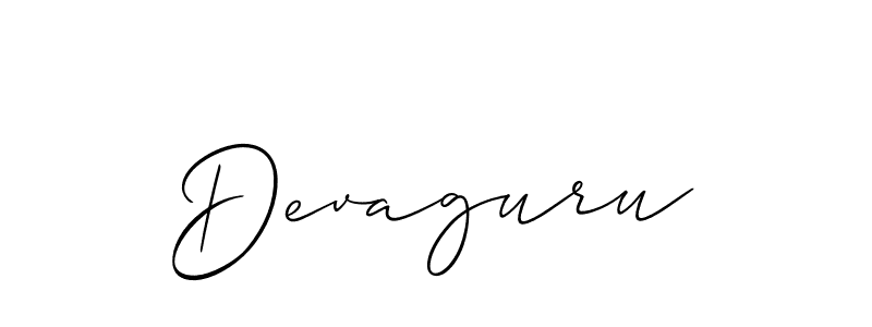 How to make Devaguru signature? Allison_Script is a professional autograph style. Create handwritten signature for Devaguru name. Devaguru signature style 2 images and pictures png