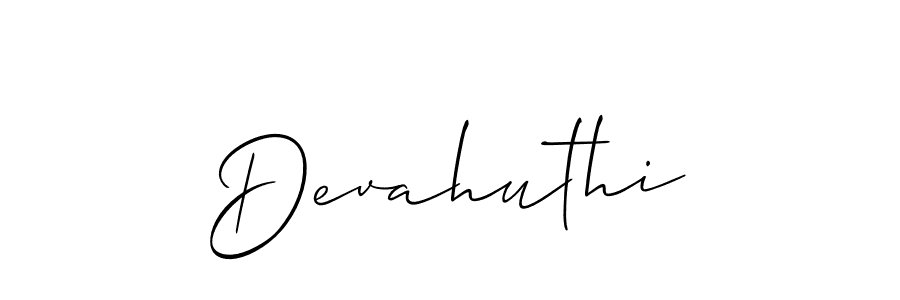 Devahuthi stylish signature style. Best Handwritten Sign (Allison_Script) for my name. Handwritten Signature Collection Ideas for my name Devahuthi. Devahuthi signature style 2 images and pictures png