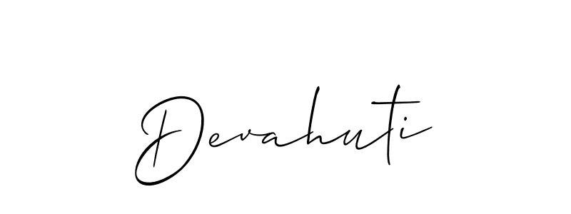 Best and Professional Signature Style for Devahuti. Allison_Script Best Signature Style Collection. Devahuti signature style 2 images and pictures png