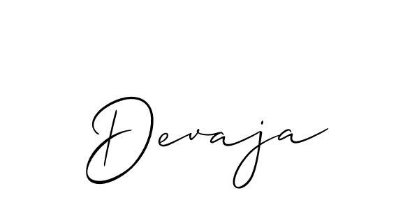Use a signature maker to create a handwritten signature online. With this signature software, you can design (Allison_Script) your own signature for name Devaja. Devaja signature style 2 images and pictures png