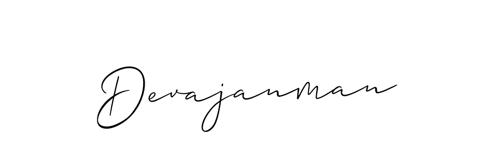 Use a signature maker to create a handwritten signature online. With this signature software, you can design (Allison_Script) your own signature for name Devajanman. Devajanman signature style 2 images and pictures png