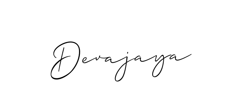 The best way (Allison_Script) to make a short signature is to pick only two or three words in your name. The name Devajaya include a total of six letters. For converting this name. Devajaya signature style 2 images and pictures png