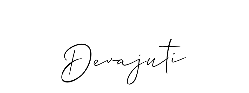 Create a beautiful signature design for name Devajuti. With this signature (Allison_Script) fonts, you can make a handwritten signature for free. Devajuti signature style 2 images and pictures png