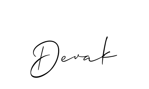 Devak stylish signature style. Best Handwritten Sign (Allison_Script) for my name. Handwritten Signature Collection Ideas for my name Devak. Devak signature style 2 images and pictures png