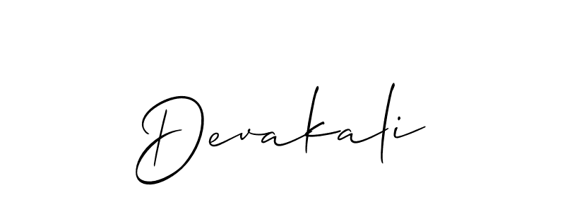 Devakali stylish signature style. Best Handwritten Sign (Allison_Script) for my name. Handwritten Signature Collection Ideas for my name Devakali. Devakali signature style 2 images and pictures png