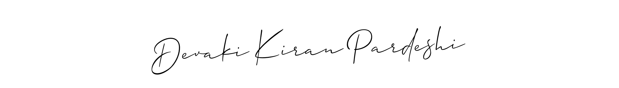 Also we have Devaki Kiran Pardeshi name is the best signature style. Create professional handwritten signature collection using Allison_Script autograph style. Devaki Kiran Pardeshi signature style 2 images and pictures png