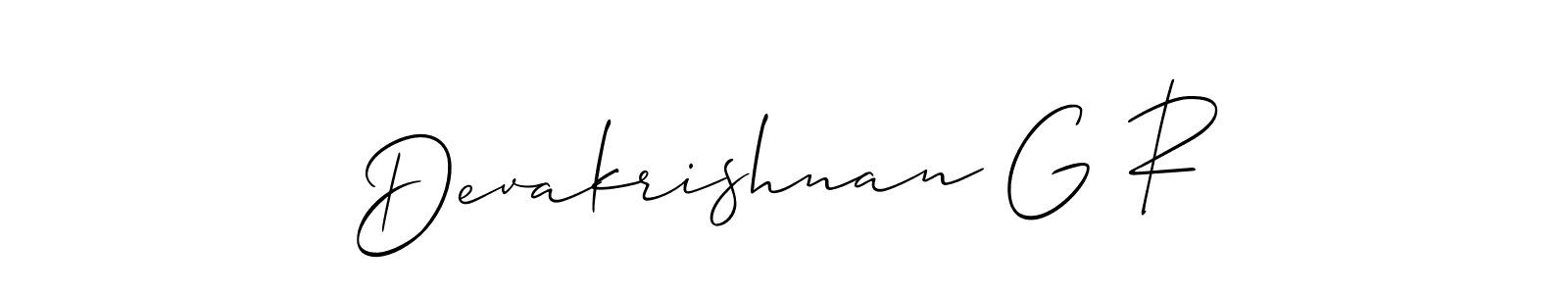 Also You can easily find your signature by using the search form. We will create Devakrishnan G R name handwritten signature images for you free of cost using Allison_Script sign style. Devakrishnan G R signature style 2 images and pictures png
