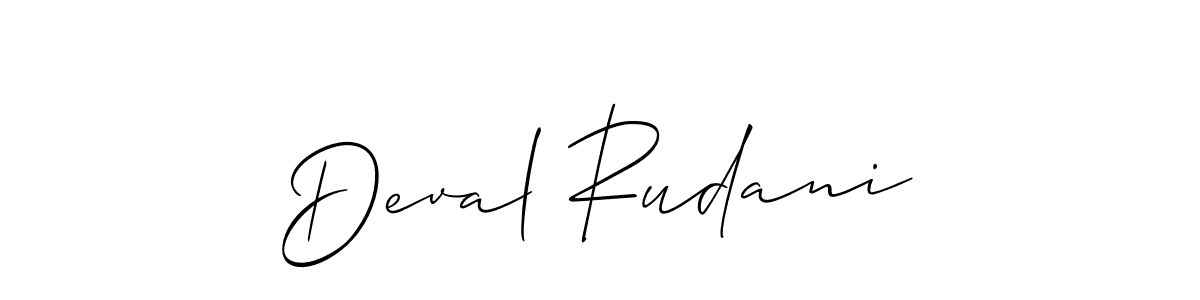 Also we have Deval Rudani name is the best signature style. Create professional handwritten signature collection using Allison_Script autograph style. Deval Rudani signature style 2 images and pictures png