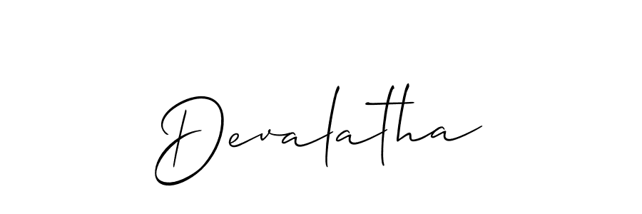 Use a signature maker to create a handwritten signature online. With this signature software, you can design (Allison_Script) your own signature for name Devalatha. Devalatha signature style 2 images and pictures png