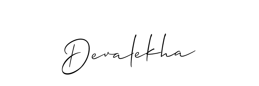 Similarly Allison_Script is the best handwritten signature design. Signature creator online .You can use it as an online autograph creator for name Devalekha. Devalekha signature style 2 images and pictures png