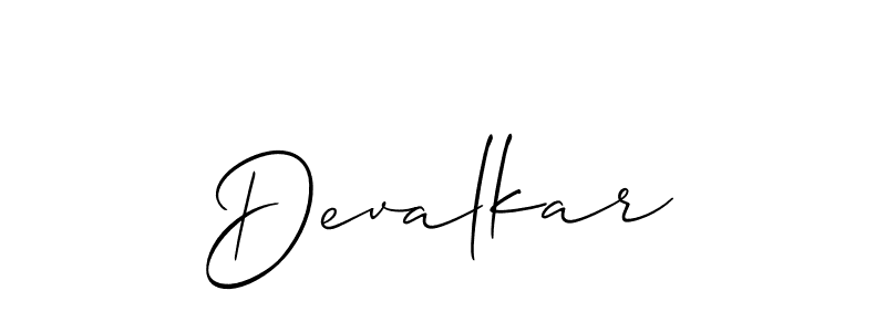 Also we have Devalkar name is the best signature style. Create professional handwritten signature collection using Allison_Script autograph style. Devalkar signature style 2 images and pictures png