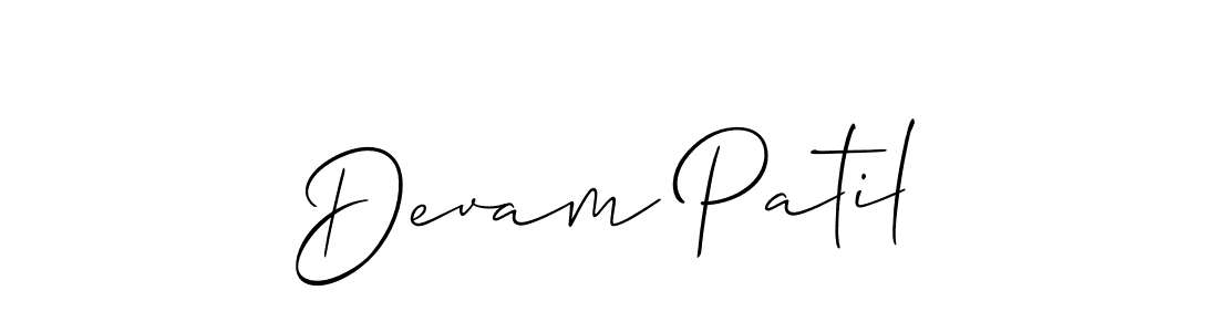 if you are searching for the best signature style for your name Devam Patil. so please give up your signature search. here we have designed multiple signature styles  using Allison_Script. Devam Patil signature style 2 images and pictures png