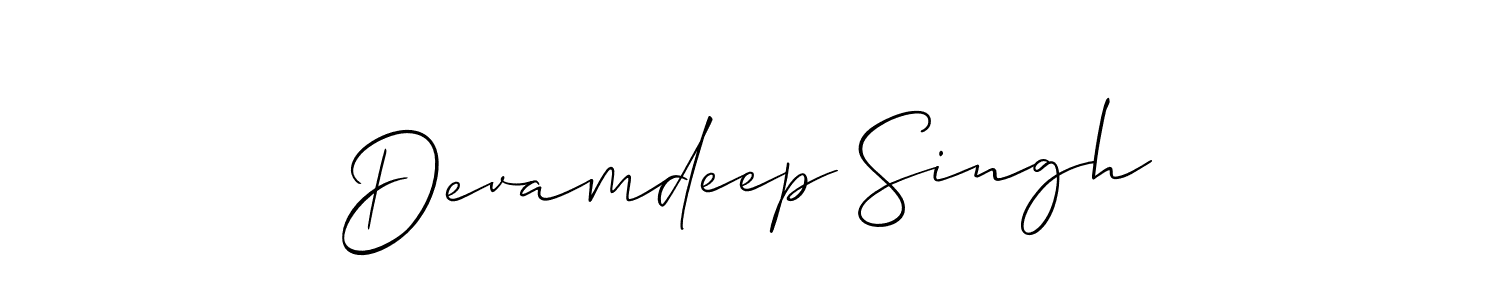 Also we have Devamdeep Singh name is the best signature style. Create professional handwritten signature collection using Allison_Script autograph style. Devamdeep Singh signature style 2 images and pictures png