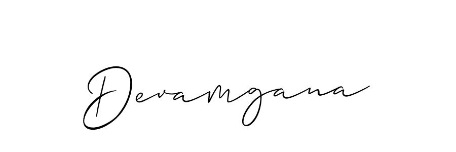 Design your own signature with our free online signature maker. With this signature software, you can create a handwritten (Allison_Script) signature for name Devamgana. Devamgana signature style 2 images and pictures png