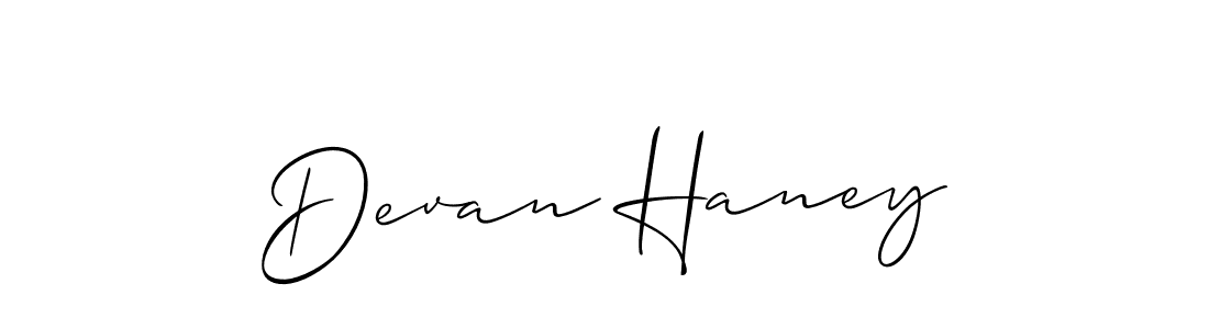 How to make Devan Haney signature? Allison_Script is a professional autograph style. Create handwritten signature for Devan Haney name. Devan Haney signature style 2 images and pictures png