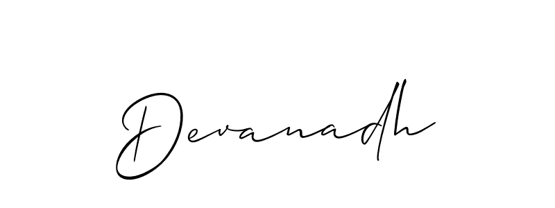 Design your own signature with our free online signature maker. With this signature software, you can create a handwritten (Allison_Script) signature for name Devanadh. Devanadh signature style 2 images and pictures png