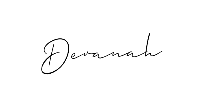 Also we have Devanah name is the best signature style. Create professional handwritten signature collection using Allison_Script autograph style. Devanah signature style 2 images and pictures png