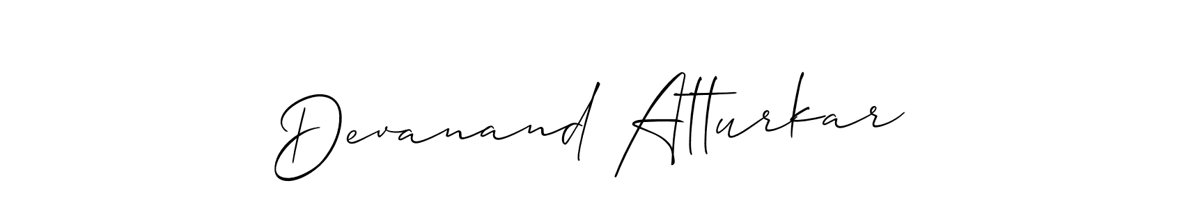 Create a beautiful signature design for name Devanand Atturkar. With this signature (Allison_Script) fonts, you can make a handwritten signature for free. Devanand Atturkar signature style 2 images and pictures png