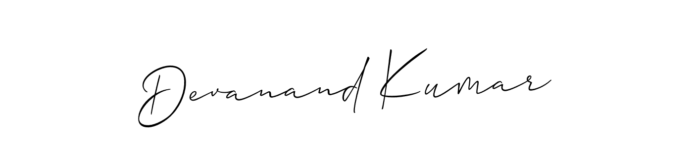 Create a beautiful signature design for name Devanand Kumar. With this signature (Allison_Script) fonts, you can make a handwritten signature for free. Devanand Kumar signature style 2 images and pictures png