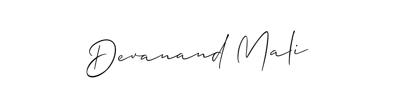 Create a beautiful signature design for name Devanand Mali. With this signature (Allison_Script) fonts, you can make a handwritten signature for free. Devanand Mali signature style 2 images and pictures png