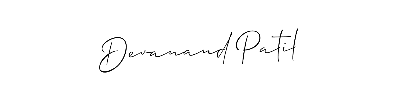 Make a beautiful signature design for name Devanand Patil. With this signature (Allison_Script) style, you can create a handwritten signature for free. Devanand Patil signature style 2 images and pictures png