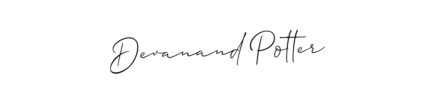 How to Draw Devanand Potter signature style? Allison_Script is a latest design signature styles for name Devanand Potter. Devanand Potter signature style 2 images and pictures png
