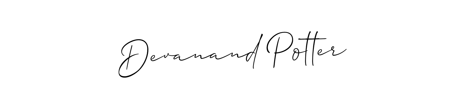 How to Draw Devanand Potter signature style? Allison_Script is a latest design signature styles for name Devanand Potter. Devanand Potter signature style 2 images and pictures png