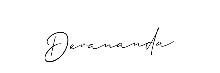 Devananda stylish signature style. Best Handwritten Sign (Allison_Script) for my name. Handwritten Signature Collection Ideas for my name Devananda. Devananda signature style 2 images and pictures png