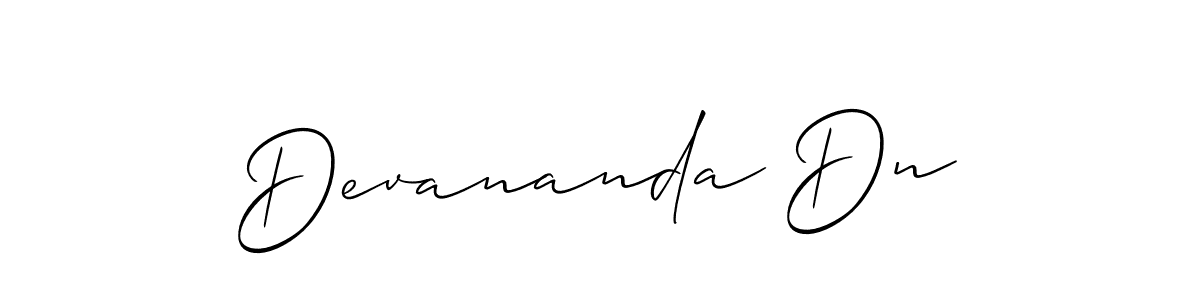 Create a beautiful signature design for name Devananda Dn. With this signature (Allison_Script) fonts, you can make a handwritten signature for free. Devananda Dn signature style 2 images and pictures png