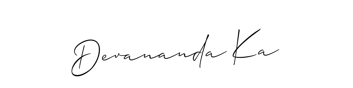 Use a signature maker to create a handwritten signature online. With this signature software, you can design (Allison_Script) your own signature for name Devananda Ka. Devananda Ka signature style 2 images and pictures png