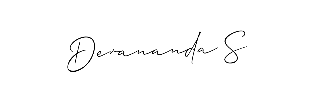 Allison_Script is a professional signature style that is perfect for those who want to add a touch of class to their signature. It is also a great choice for those who want to make their signature more unique. Get Devananda S name to fancy signature for free. Devananda S signature style 2 images and pictures png