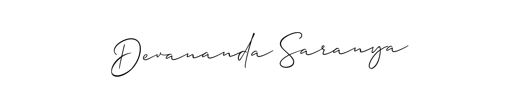 Once you've used our free online signature maker to create your best signature Allison_Script style, it's time to enjoy all of the benefits that Devananda Saranya name signing documents. Devananda Saranya signature style 2 images and pictures png