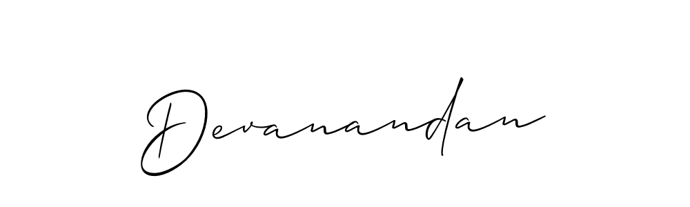How to make Devanandan signature? Allison_Script is a professional autograph style. Create handwritten signature for Devanandan name. Devanandan signature style 2 images and pictures png