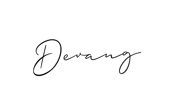 How to make Devang signature? Allison_Script is a professional autograph style. Create handwritten signature for Devang name. Devang signature style 2 images and pictures png