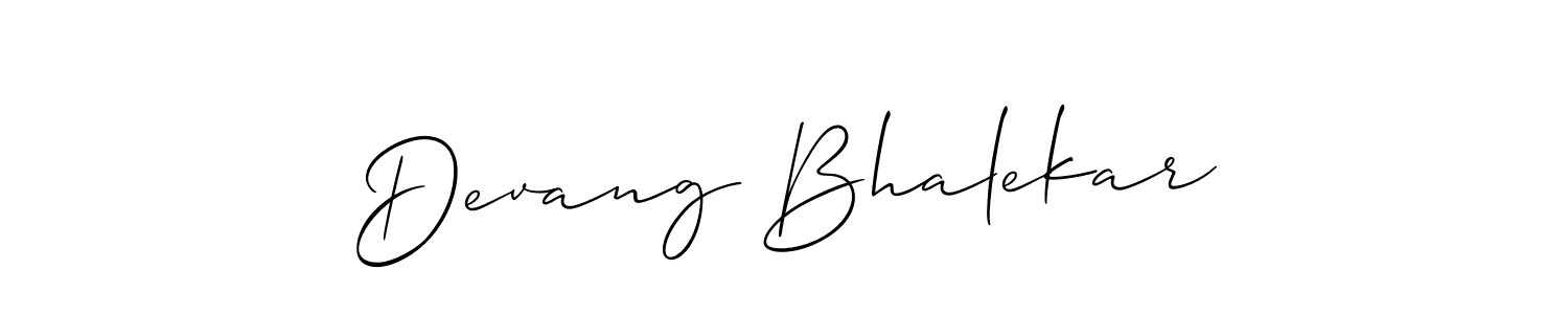 Create a beautiful signature design for name Devang Bhalekar. With this signature (Allison_Script) fonts, you can make a handwritten signature for free. Devang Bhalekar signature style 2 images and pictures png