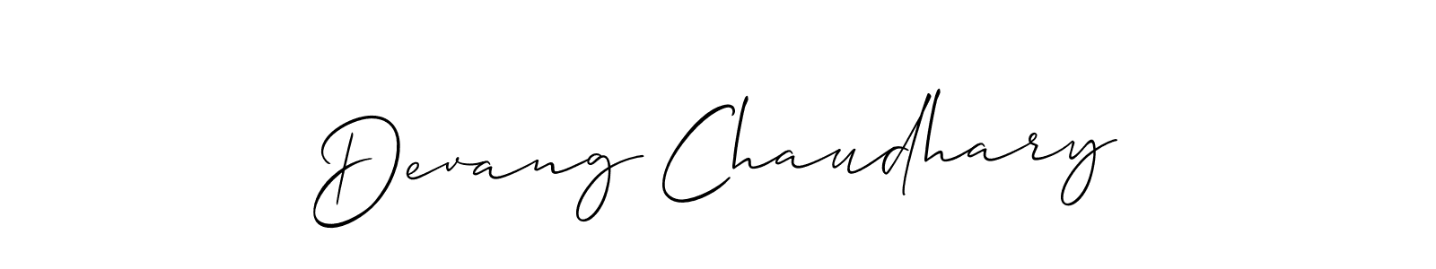 The best way (Allison_Script) to make a short signature is to pick only two or three words in your name. The name Devang Chaudhary include a total of six letters. For converting this name. Devang Chaudhary signature style 2 images and pictures png