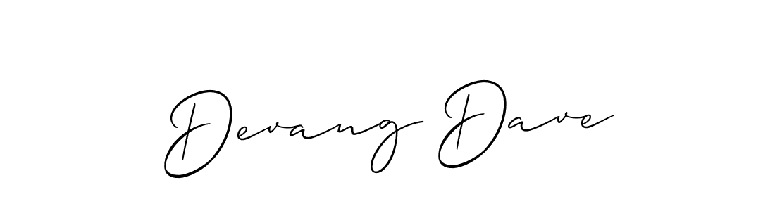 How to make Devang Dave signature? Allison_Script is a professional autograph style. Create handwritten signature for Devang Dave name. Devang Dave signature style 2 images and pictures png