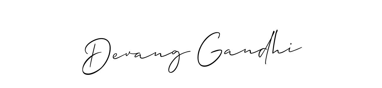 Allison_Script is a professional signature style that is perfect for those who want to add a touch of class to their signature. It is also a great choice for those who want to make their signature more unique. Get Devang Gandhi name to fancy signature for free. Devang Gandhi signature style 2 images and pictures png