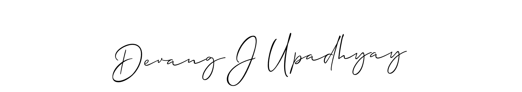 Also we have Devang J Upadhyay name is the best signature style. Create professional handwritten signature collection using Allison_Script autograph style. Devang J Upadhyay signature style 2 images and pictures png