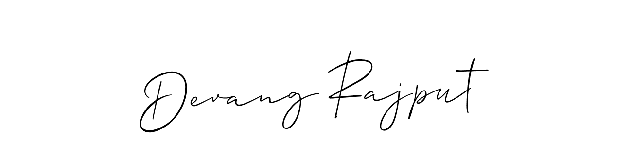 Use a signature maker to create a handwritten signature online. With this signature software, you can design (Allison_Script) your own signature for name Devang Rajput. Devang Rajput signature style 2 images and pictures png