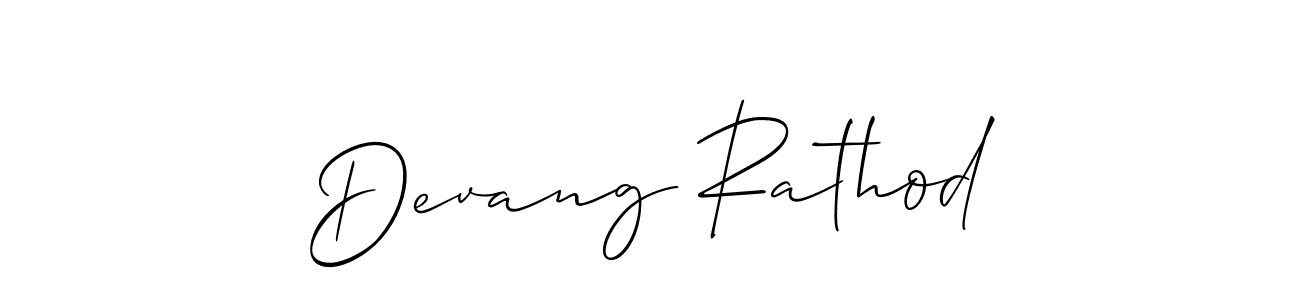 Make a beautiful signature design for name Devang Rathod. With this signature (Allison_Script) style, you can create a handwritten signature for free. Devang Rathod signature style 2 images and pictures png