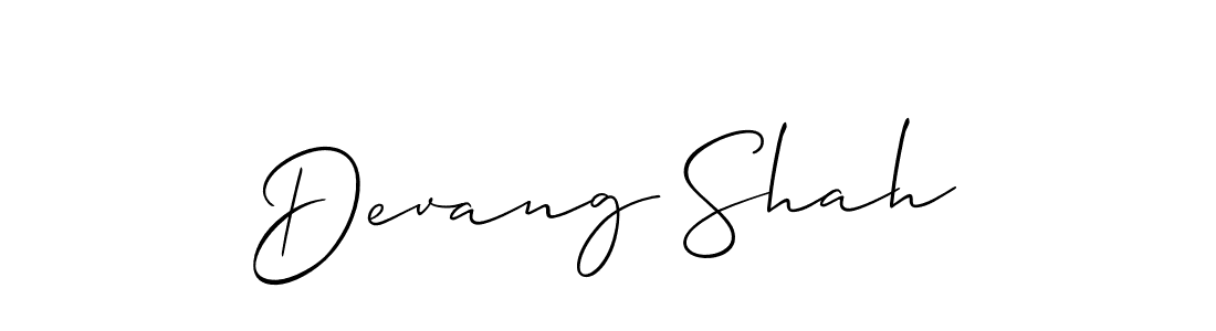 How to make Devang Shah signature? Allison_Script is a professional autograph style. Create handwritten signature for Devang Shah name. Devang Shah signature style 2 images and pictures png